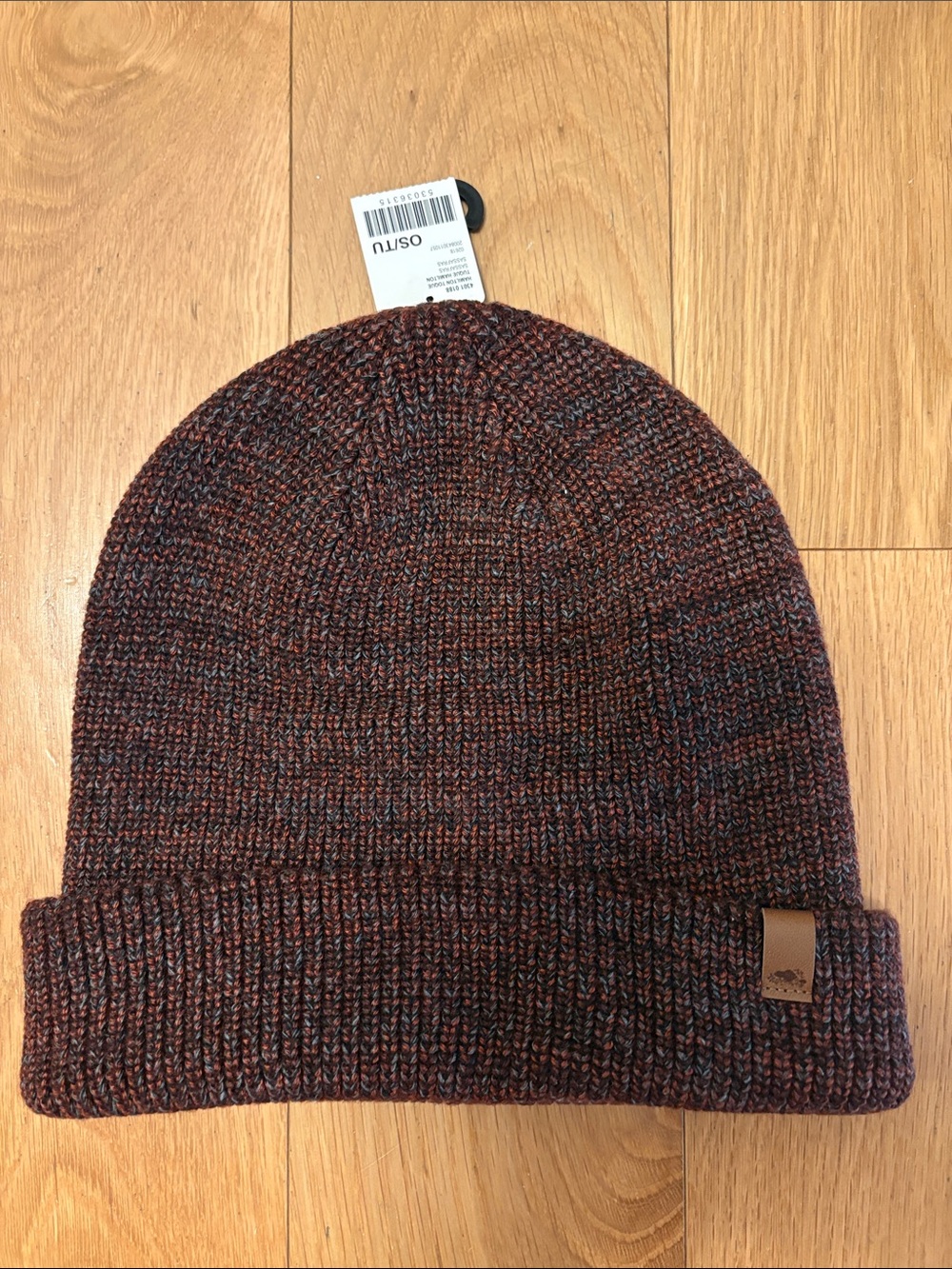 NWT Roots Hamilton Toque Marled Brown & Maroon Knit One Size